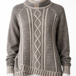 Gray Cable Knit Women's Sweater